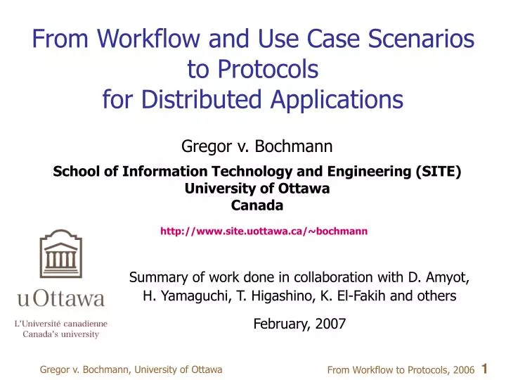 from workflow and use case scenarios to protocols for distributed applications