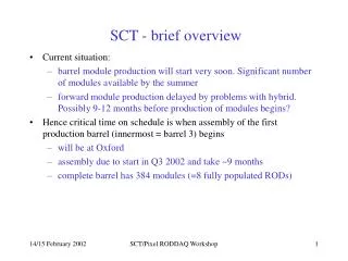 SCT - brief overview