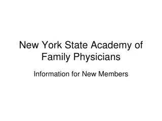 New York State Academy of Family Physicians