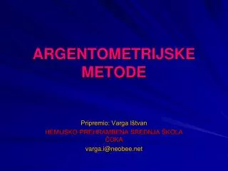 argentometrijske metode
