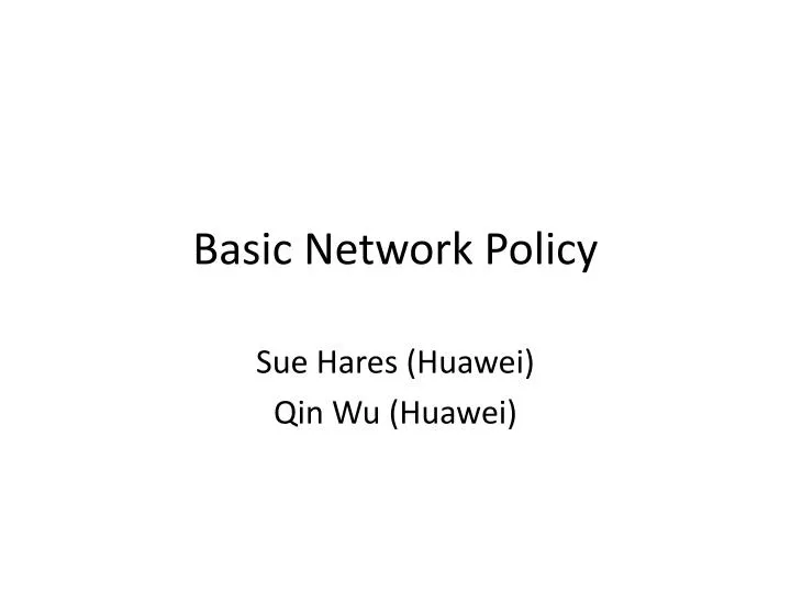 basic network policy