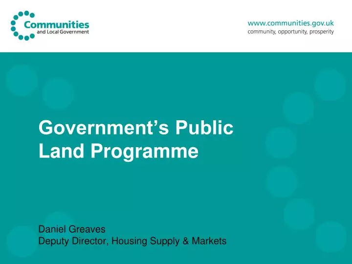 government s public land programme