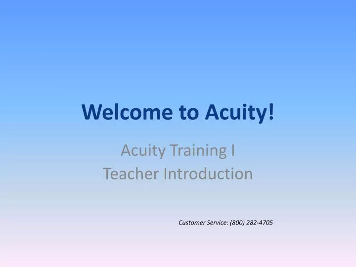 welcome to acuity