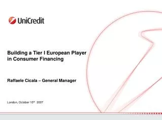 Building a Tier I European Player in Consumer Financing