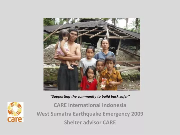 care international indonesia west sumatra earthquake emergency 2009 shelter advisor care