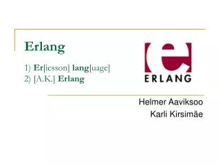 erlang 1 er icsson lang uage 2 a k erlang
