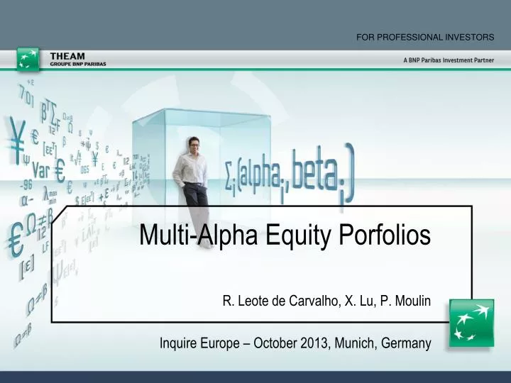 multi alpha equity porfolios