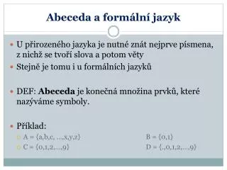 abeceda a form ln jazyk