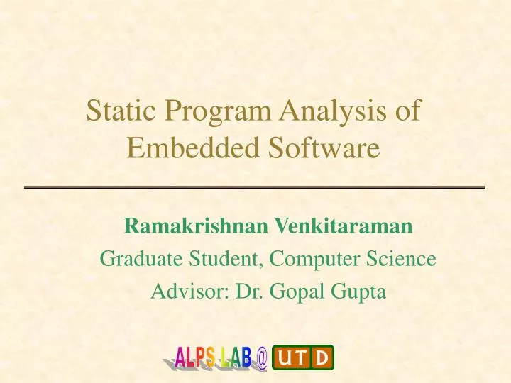static program analysis of embedded software