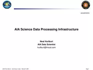 AIA Science Data Processing Infrastructure