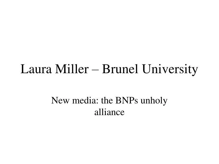 laura miller brunel university
