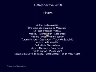 r trospective 2010 hivers