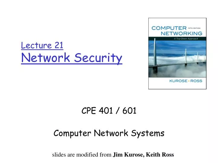 lecture 21 network security