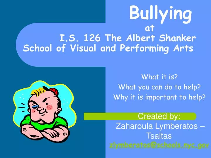 bullying at i s 126 the albert shanker school of visual and performing arts