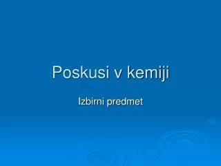 poskusi v kemiji