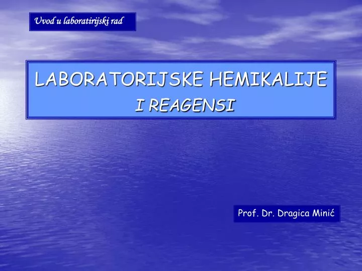 laboratorijske hemikalije i reagensi