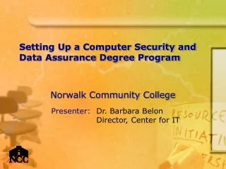Setting Up a Computer Security and Data Assurance Degree Program