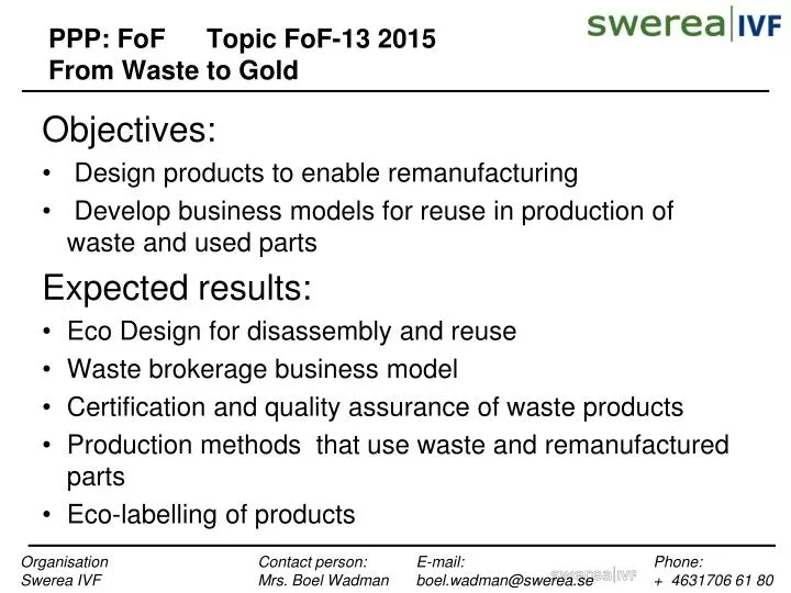ppp fof topic fof 13 2015 from waste to gold