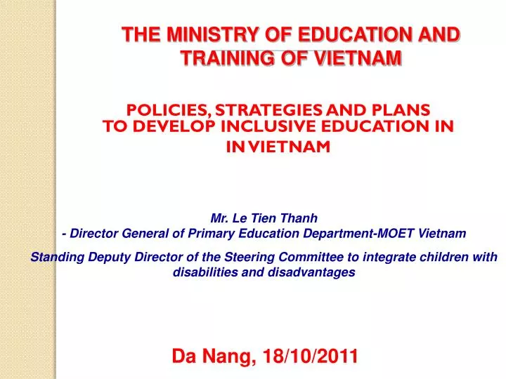 the ministry of education and training of vietnam