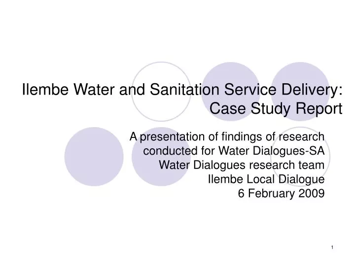 ilembe water and sanitation service delivery case study report