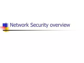 Network Security overview