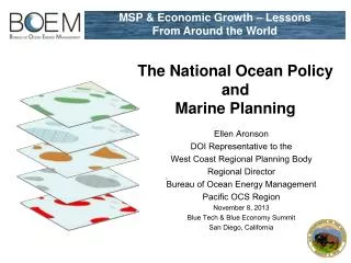 The National Ocean Policy and Marine Planning
