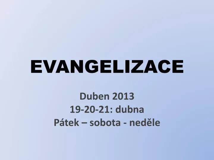 evangelizace