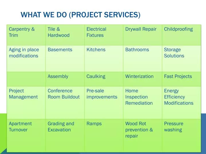 what we do project services