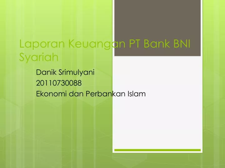 laporan keuangan pt bank bni syariah