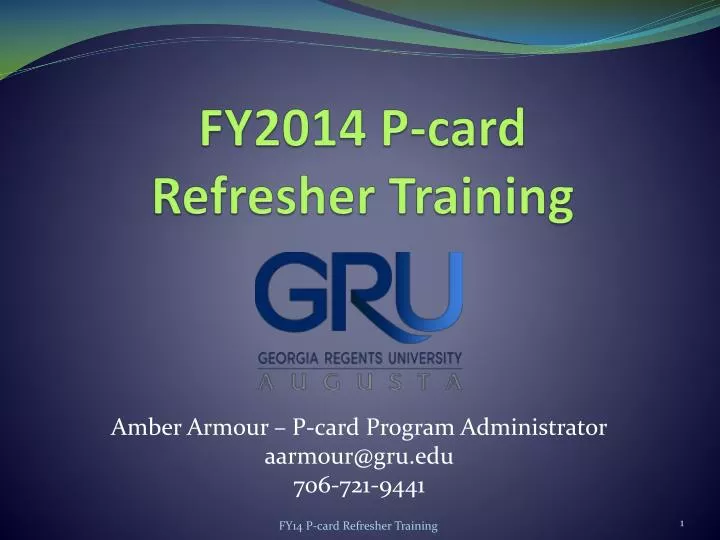 fy2014 p card refresher training