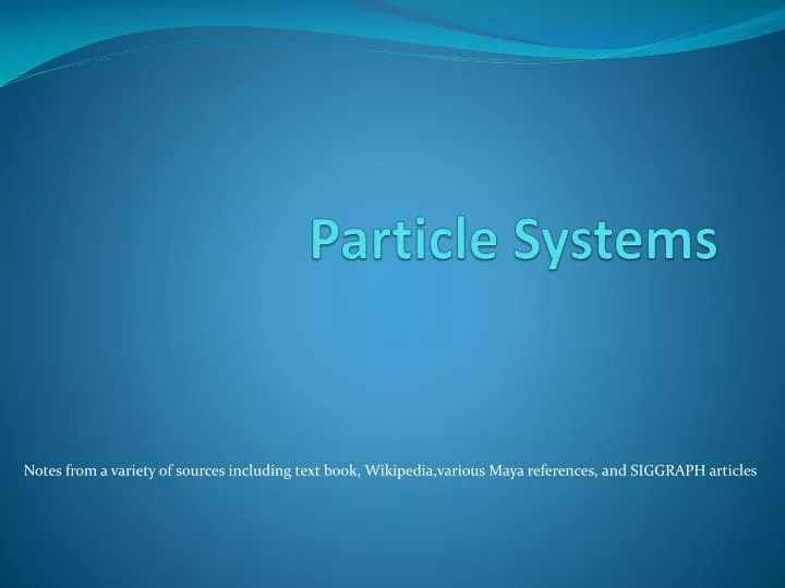 particle systems