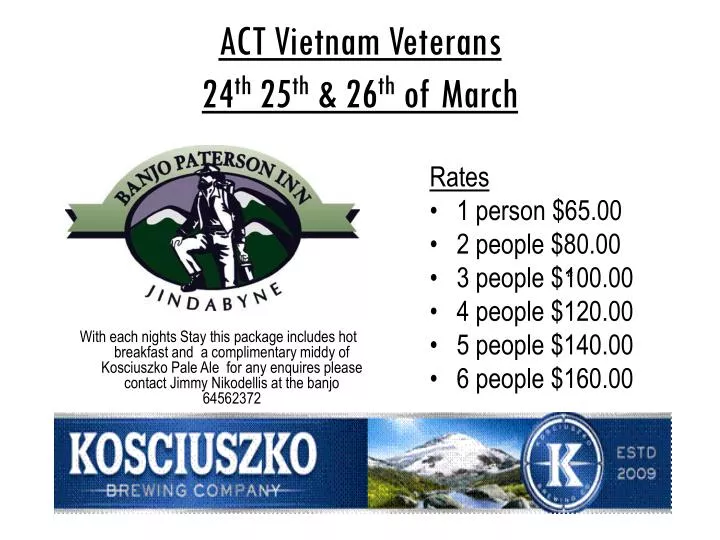 act vietnam veterans 24 th 25 th 26 th of march