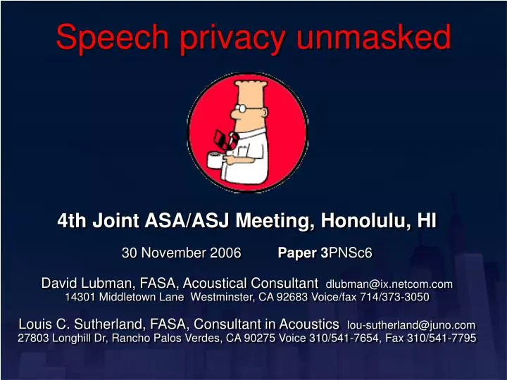 speech privacy unmasked
