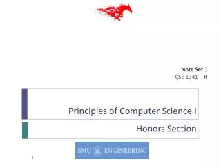 Principles of Computer Science I Honors Section