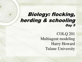 Biology: flocking, herding &amp; schooling Day 5