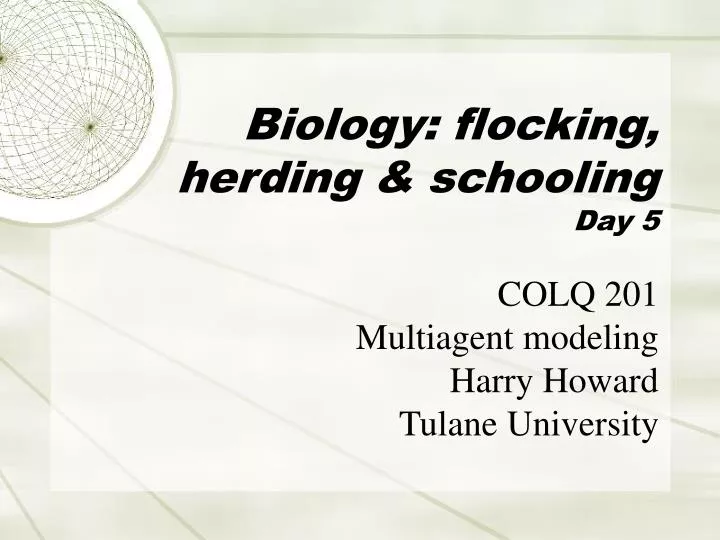biology flocking herding schooling day 5