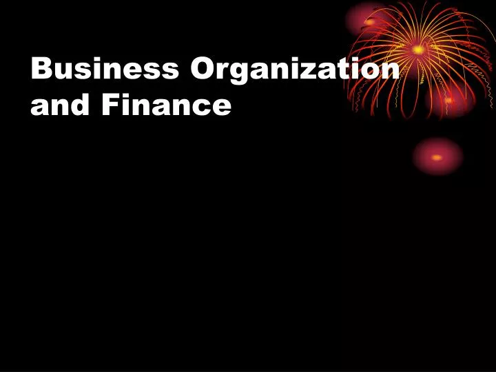 business organization and finance