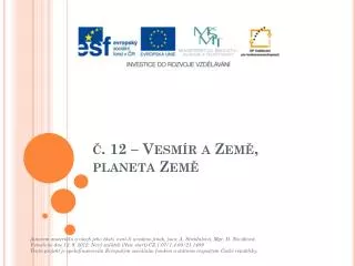 1 2 vesm r a zem planeta zem