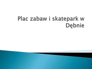 plac zabaw i skatepark w d bnie