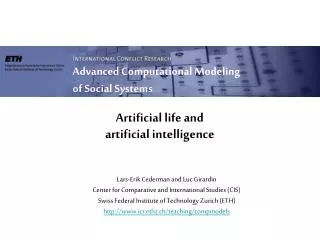 Artificial life and artificial intelligence