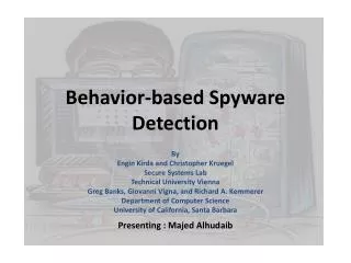 Behavior-based Spyware Detection
