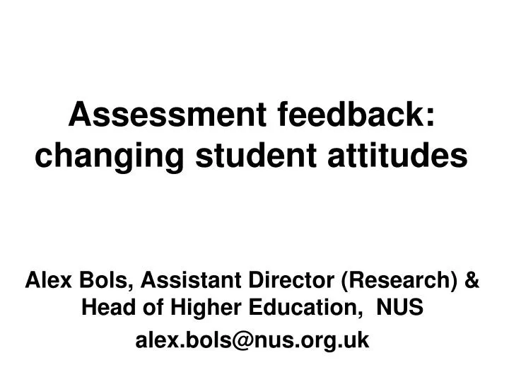 assessment feedback changing student attitudes
