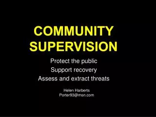 Community Supervision