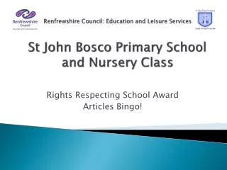 Rights Respecting School Award Articles Bingo!