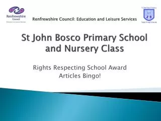 Rights Respecting School Award Articles Bingo!