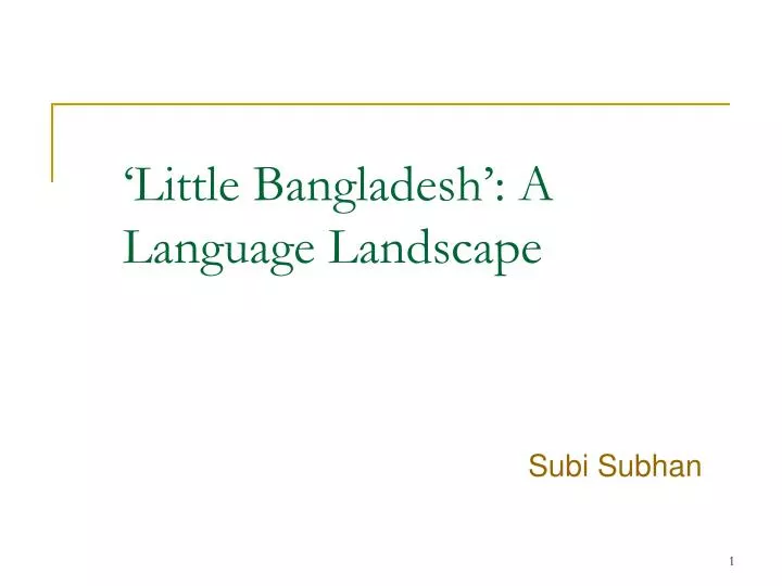 little bangladesh a language landscape