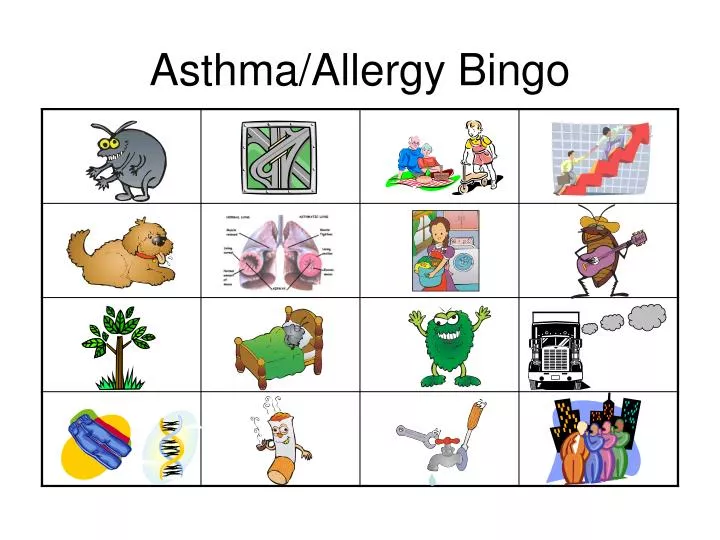 asthma allergy bingo