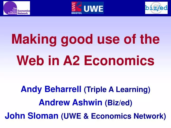making good use of the web in a2 economics