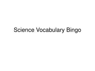 Science Vocabulary Bingo