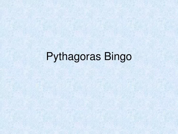 pythagoras bingo